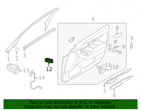 Front left window lift control Infiniti Q50 14- graphite with chrome, 4 auto, plastic defect