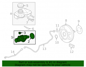 Master brake cylinder with reservoir BMW X1 F48 16-22 with cover