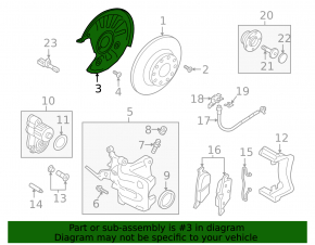 Rear left brake disc cover VW Jetta 19 - under 300mm
