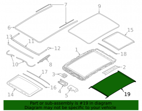 BMW X7 G07 19-25 Elfenbein-Weiss front panoramic window shade, broken mount, needs cleaning