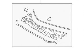 Windscreen wiper grille plastic Lexus RX350 RX450h 16-22 without heated windshield