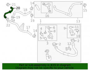 Cooling system hose Audi A3 8V 15-20 1.8T, 2.0T