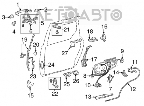 Rear left front door lock Toyota Sienna 04-10