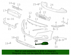Right bumper grille for Honda Accord 2021-22 under fog lights