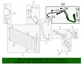 Honda Accord 18-22 1.5T 2.0T air conditioner heater-condenser hose without caps