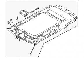 Kia Niro 17-22 headlining gray, under the sunroof