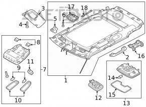 Kia Niro 17-22 gray headliner, under the sunroof, needs cleaning, scratches, creases