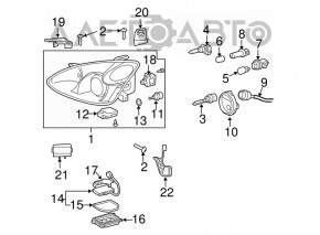 Left headlight corrector for Toyota Prius 2006-2007