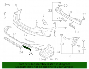 Left rear bumper trim under muffler for Kia K5 21-24