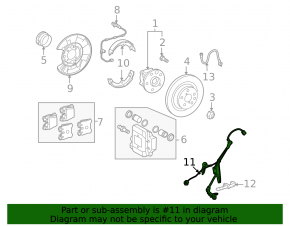 Rear Right ABS Sensor Wire for Lexus LS460 07-08 RWD