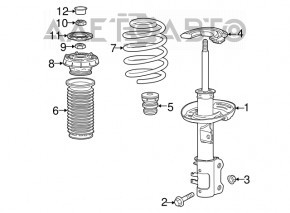Shock absorber front right Buick Encore 13-19 awd