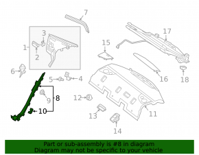 Rear pillar trim right lower Mercedes W213 E 17-23 black