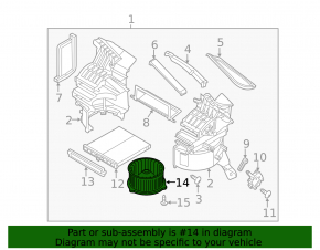 Mazda 6 14-21 heater fan motor without rear row airflow