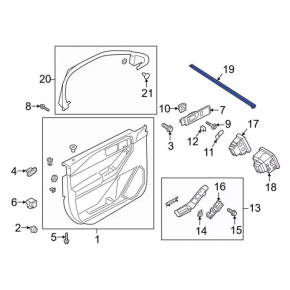 Glass seal inside front right door Ford Explorer 20-