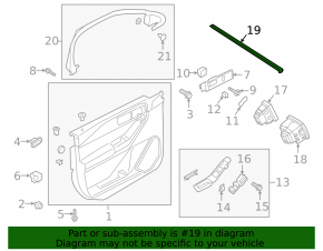 Glass seal inside front right door Ford Explorer 20-