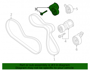 VW Passat B7 12-15 USA 2.5 camshaft tensioner pulley