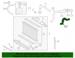 Upper cooling pipe Toyota Camry v40 2.4