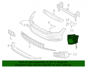 Front bumper mount left inner frame VW Jetta 22-24