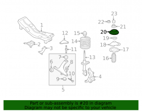 Front left shock absorber support for Subaru Tribeca B10 08-14