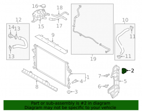 Upper left radiator mount Kia Niro 17-22