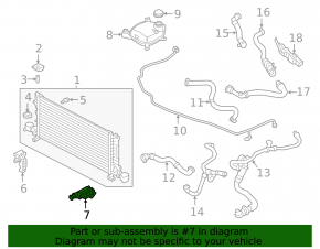Radiator bracket lower left Volvo XC40 19-22 plastic