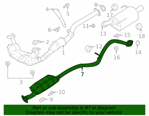 Exhaust line middle part Subaru Outback 20-23