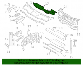 Audi E-Tron 19-23 windshield wiper grille drain with inserts