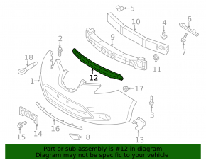 Nissan Leaf 13-17 front bumper lower grille