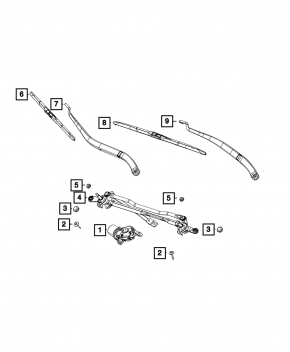 Left wiper arm Chrysler Pacifica 17-