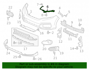 Front bumper mount under the left headlight Honda Fit 18-20