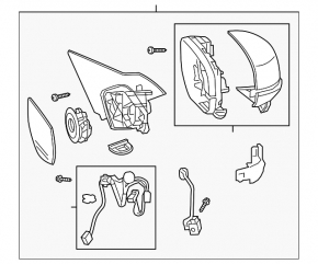Left side mirror assembly for Honda Accord 13-15, 6 pins, turn signal