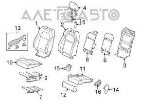 Acura MDX 14-15 passenger seat without airbag, beige leather