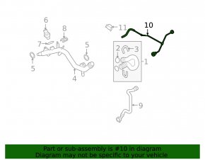 Cooling pipe from the reservoir to the radiator of the Audi A4 B9 17-18 2.0T to the radiator
