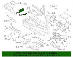 Audi A4 B9 17-25 black front center console trim, cigarette lighter plug, with USB
