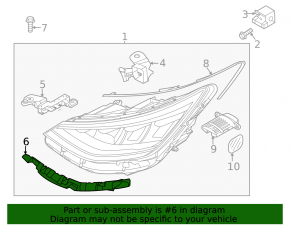 Headlight mount lower left Hyundai Sonata 20-22
