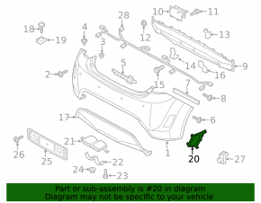 Reflector rear right Hyundai Veloster 12-17