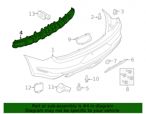 Ford Mustang mk6 15-20 2.3, 3.7 Rear Bumper Absorber