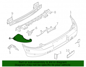 Rear bumper bare left Ford Bronco Sport 21-25