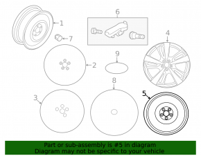 Spare tire spare wheel Subaru Impreza 17-23 GK