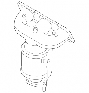 Exhaust manifold with catalytic converter right Kia Sorento 14-15 3.3 FWD