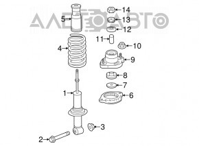 Rear left shock absorber Mitsubishi Outlander Sport ASX 10-23 complete