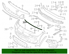 Front bumper reinforcement BMW X1 F48 16-22 lower