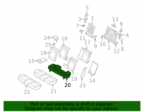 Rear seat frame 2nd row lower BMW X5 E70 07-13