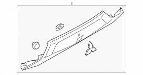 Mitsubishi Outlander 16-22 gray trunk lid molding with emblem
