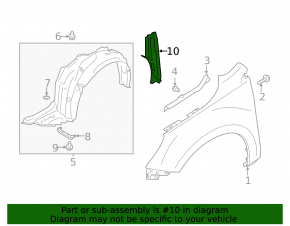 Left wing door seal for Subaru Outback 15-19