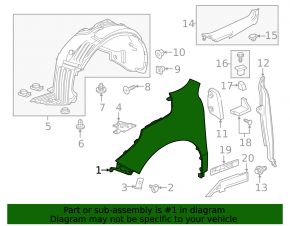 Front right wing Acura MDX 17-20 rest