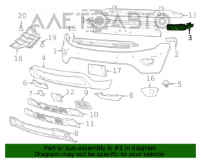 Front bumper mount under headlight left Jeep Grand Cherokee WK2 17- SIGNEDA