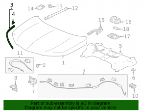Hood Seal Acura MDX 17-20 Rest