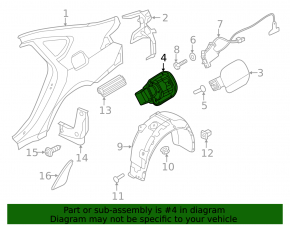 Genesis G80 17-18 fuel filler door housing without door