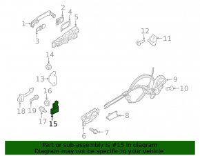 Lower rear left door hinge for Nissan Kicks 18-25